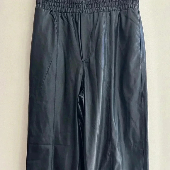 Blank NYC Faux Leather Wide Leg Pants, Black, Size Large - Picture 5 of 16